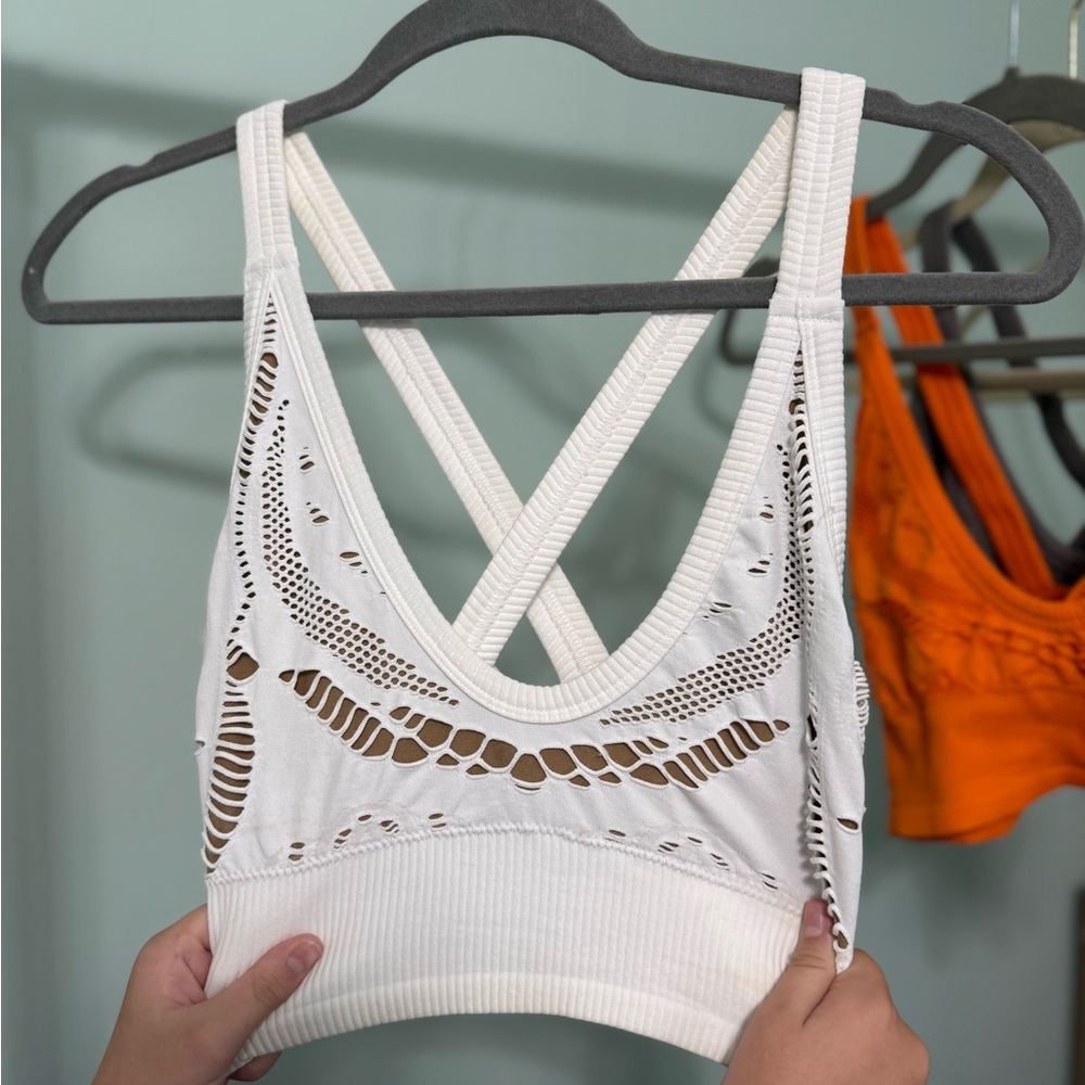 Balance Athletica White Crochet Bralette